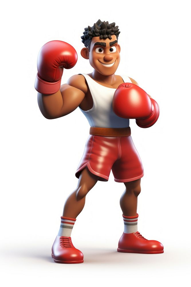 Man play boxing punching cartoon sports. AI generated Image by rawpixel.