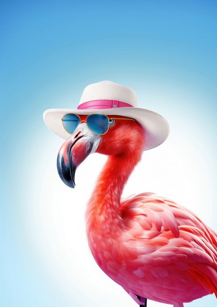 Flamingo animal bird beak. AI generated Image by rawpixel.