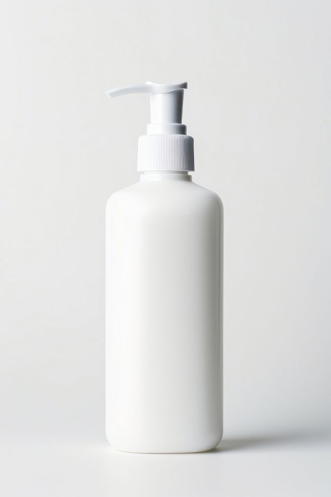 Body care bottle lotion white background. 