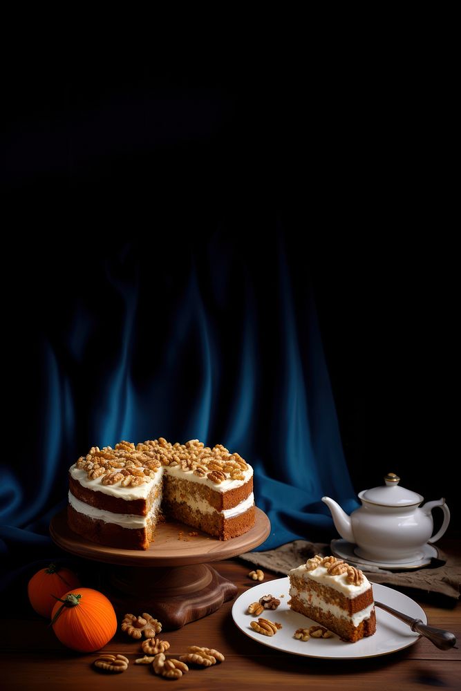 Carrot cake dessert table food. AI generated Image by rawpixel.