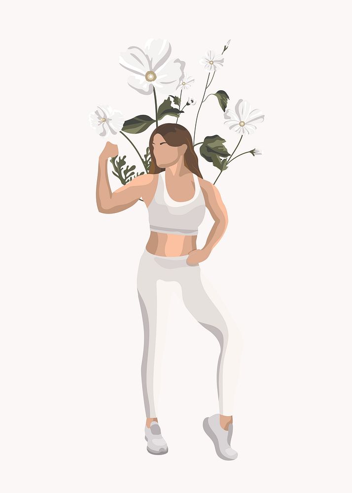 Woman yoga flexing flower vector
