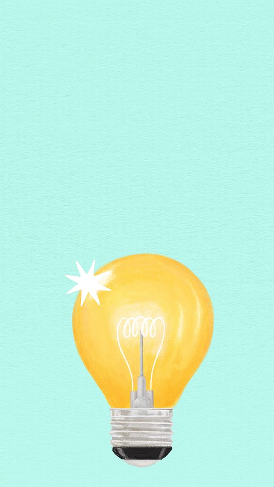 Light bulb iPhone wallpaper, creative ideas illustration