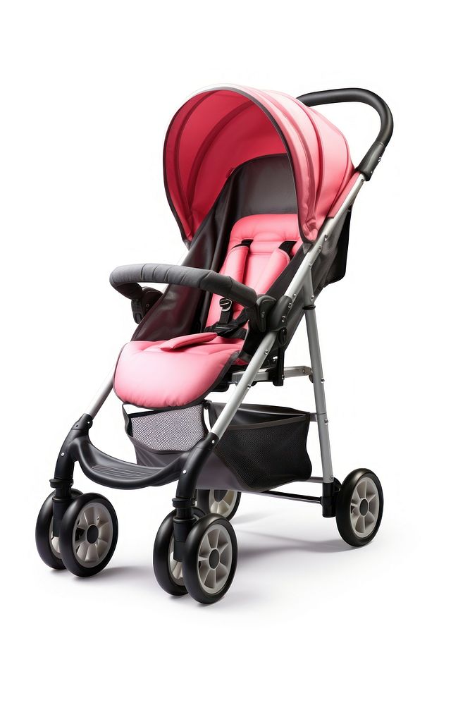 Baby stroller white background accessories accessory. AI generated Image by rawpixel.