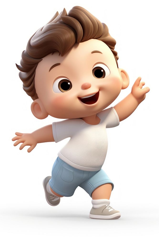 Cute baby dance cartoon toy white background. AI generated Image by rawpixel.