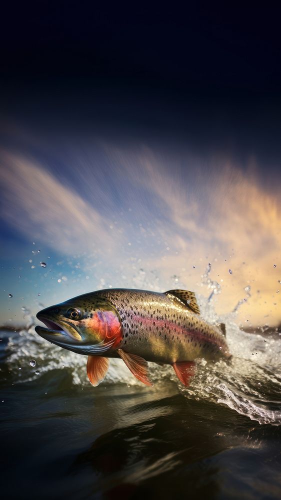 Trout Fish jumping outdoors animal | Free Photo - rawpixel