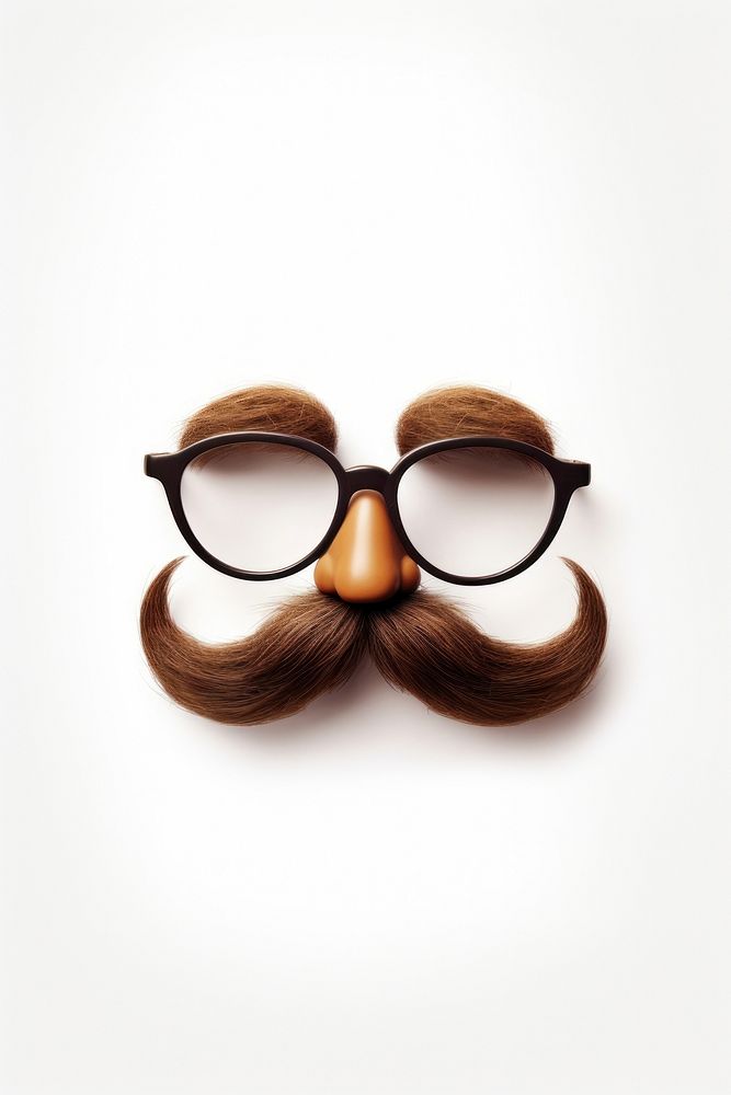 Disguise glasses moustache adult white background. 