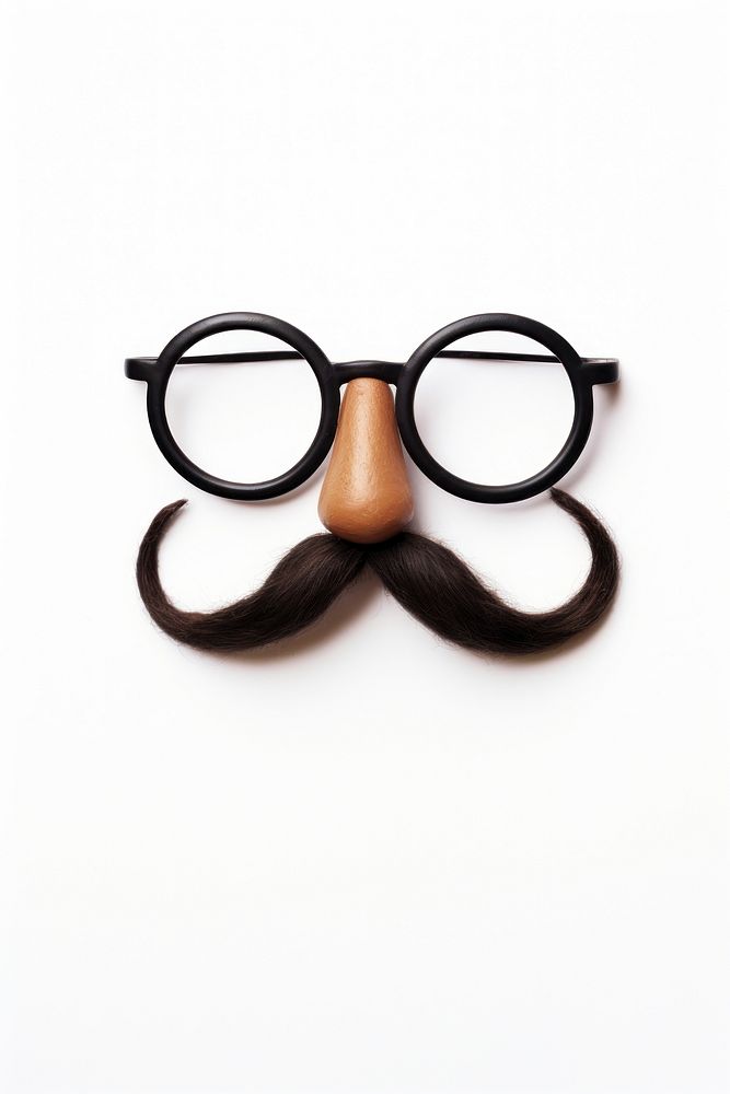Disguise glasses moustache white background accessories. AI generated Image by rawpixel.
