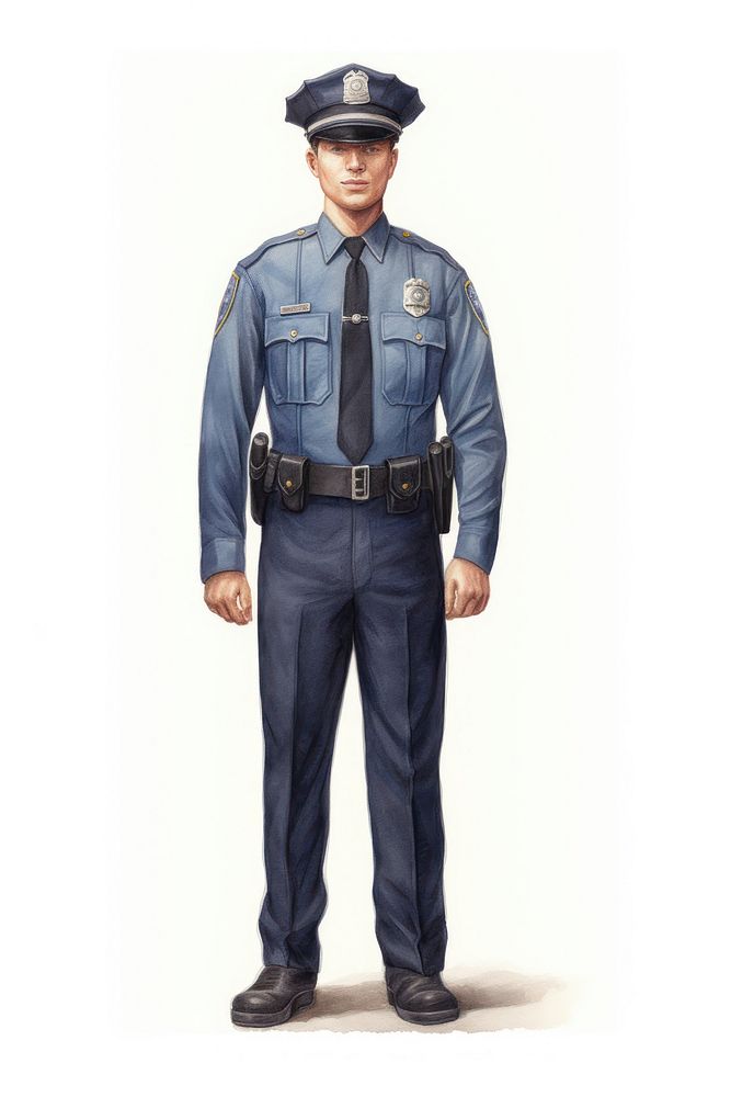 Policeman officer adult white background. AI generated Image by rawpixel.