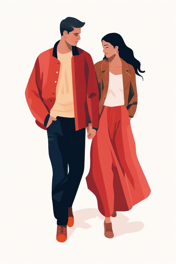 Couple fashion walking adult. AI generated Image by rawpixel.