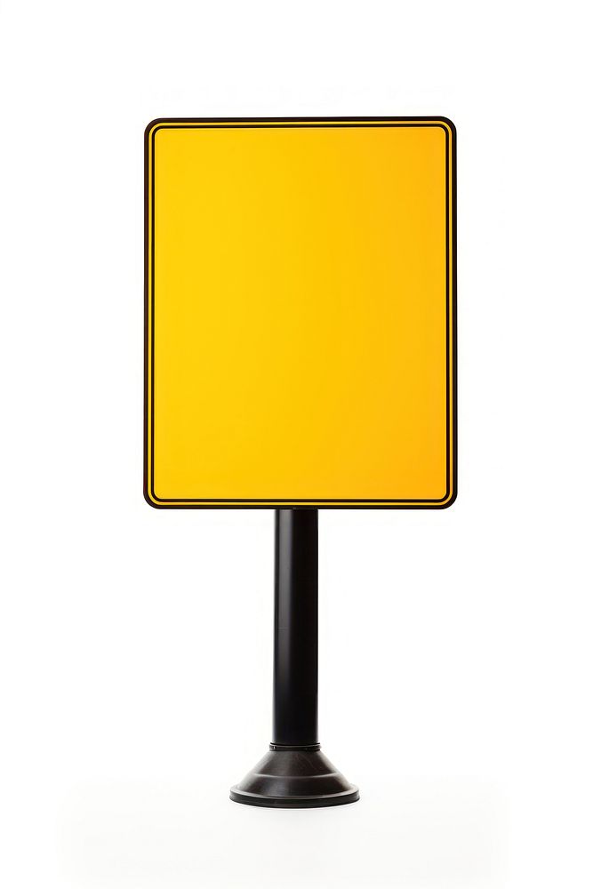 Traffic sign yellow white background rectangle. AI generated Image by rawpixel.