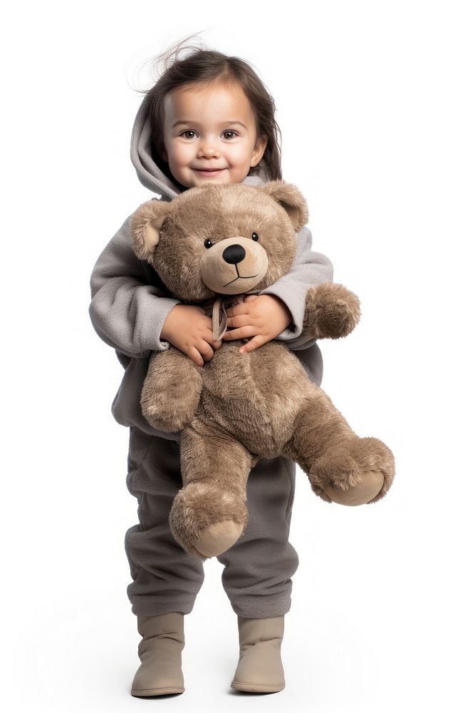Baby hugging teddy bear portrait plush photo. AI generated Image by rawpixel.
