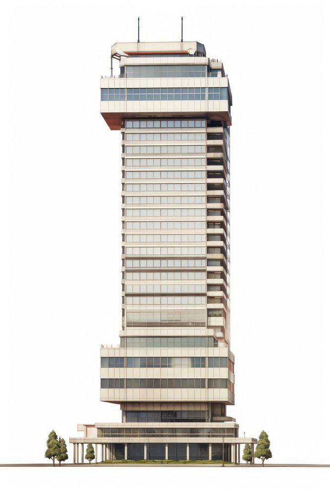 Retro office architecture skyscraper building. AI generated Image by rawpixel.