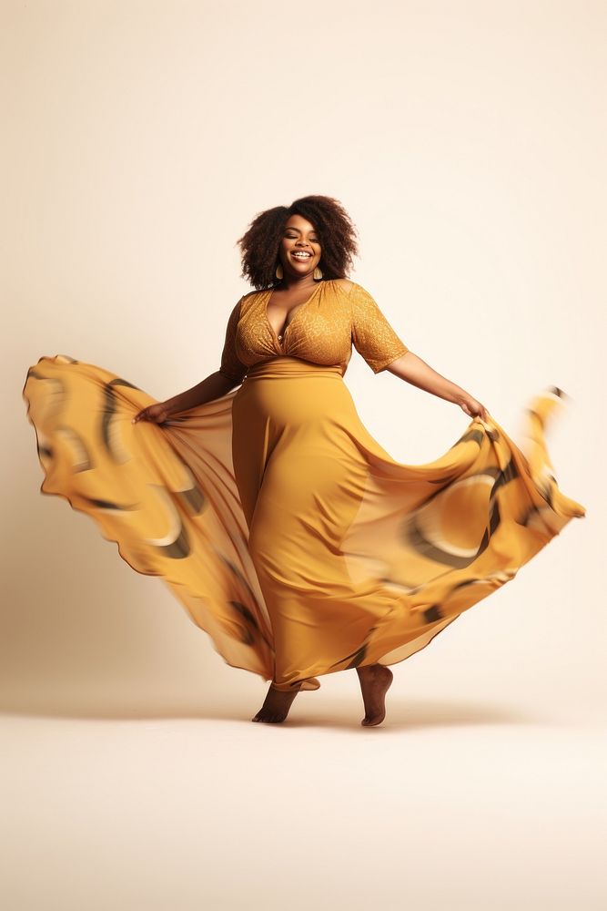 Plus size clothes fashion dancing dress. AI generated Image by rawpixel.