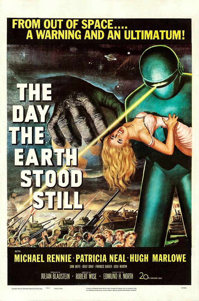 Theatrical poster for the American release of the film The Day the Earth Stood Still (1951), vintage movie poster. Original…