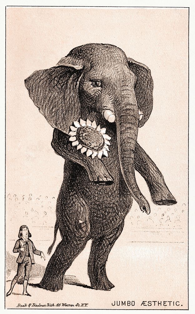 Jumbo aesthetic. Clark's O.N.T. Spool Cotton (1870&ndash;1900), vintage elephant illustration. Original public domain image…