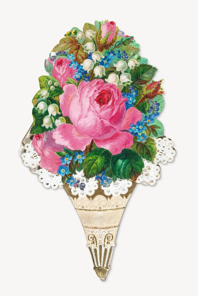 Colorful flower bouquet, vintage illustration. Remixed by rawpixel.