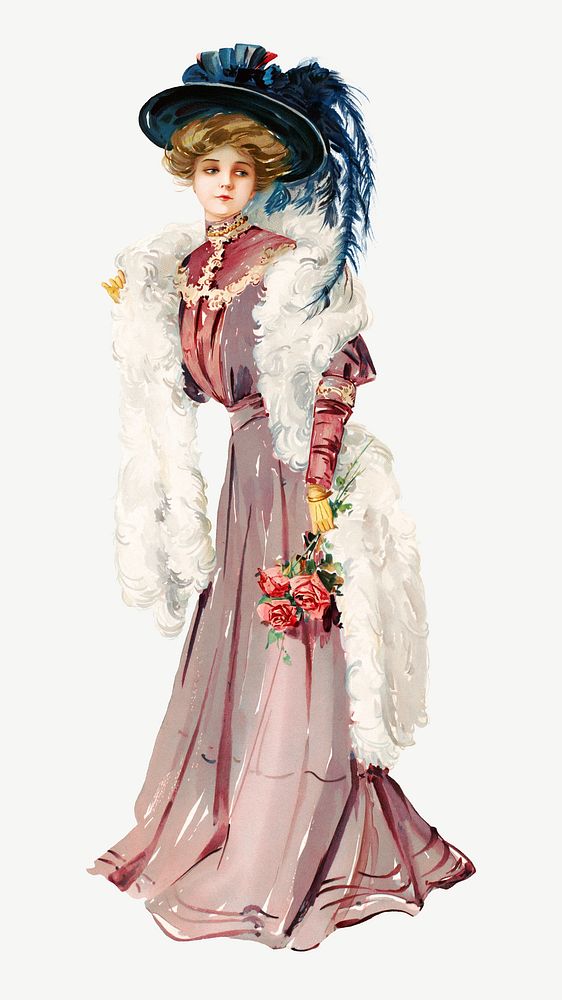 Victorian woman, vintage fashion illustration psd. Remixed by rawpixel.