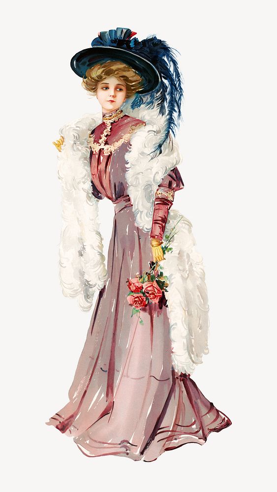 Victorian woman, vintage fashion illustration. Remixed by rawpixel.