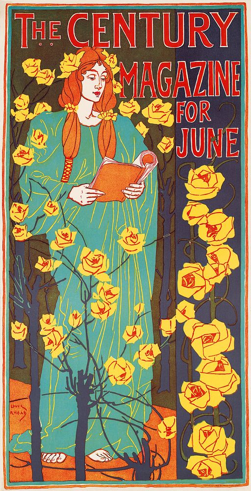 The Century magazine for June (1896), vintage woman illustration by Louis Rhead. Original public domain image from the…