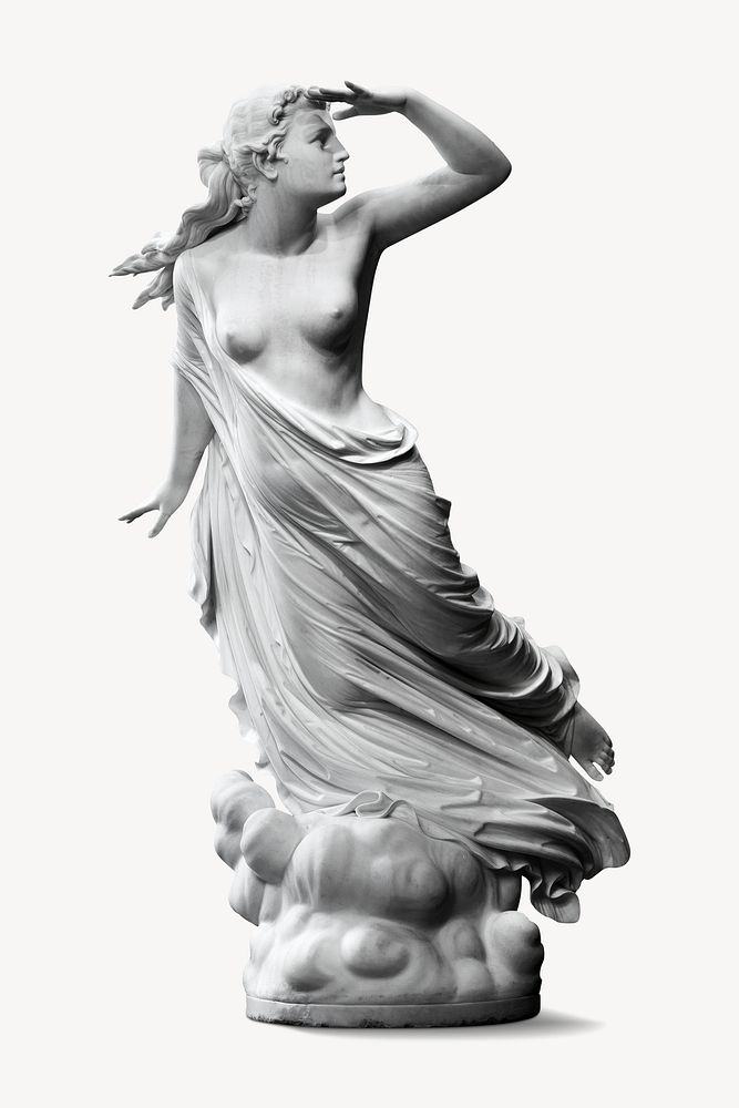 The Lost Pleiad, vintage woman statue by Randolph Rogers. Remixed by rawpixel.