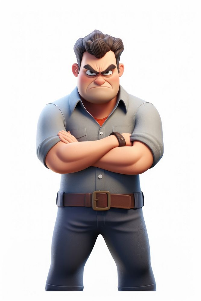 Angry man cartoon white background accessories. AI generated Image by rawpixel.