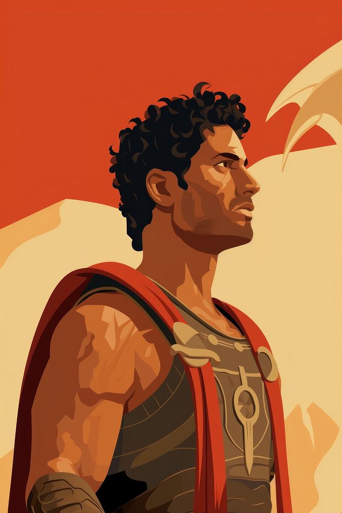 Ancient rome man portrait adult determination. AI generated Image by rawpixel.