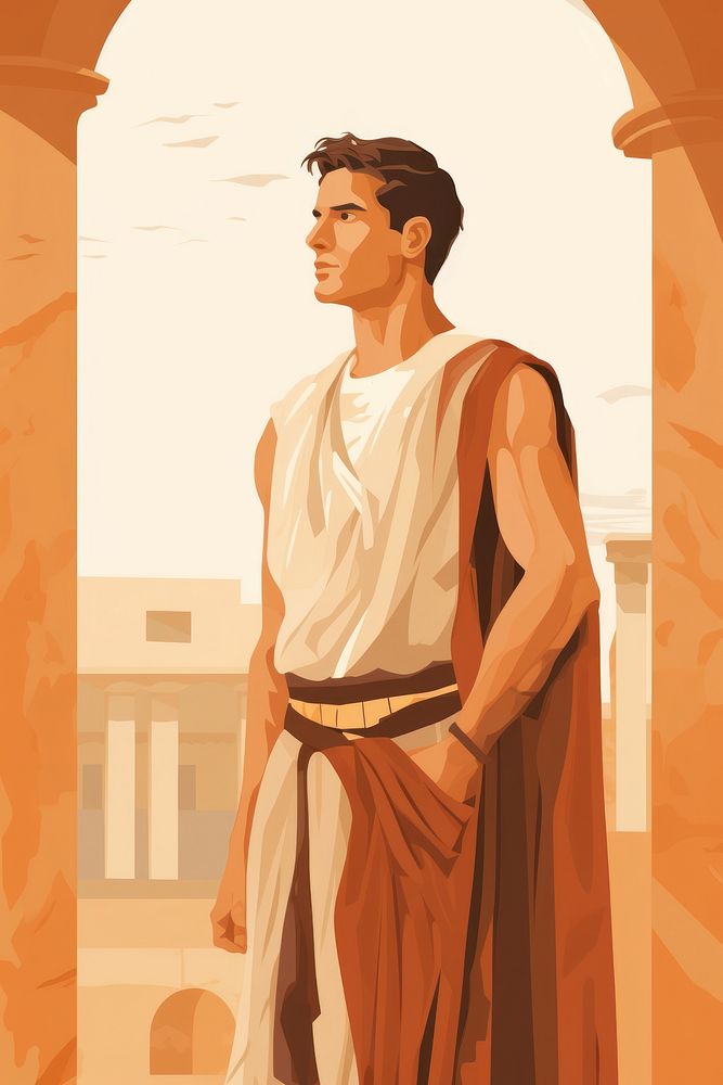 Ancient rome man architecture sunlight portrait. AI generated Image by rawpixel.
