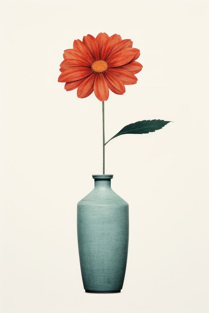 Vase flower plant daisy. AI generated Image by rawpixel.