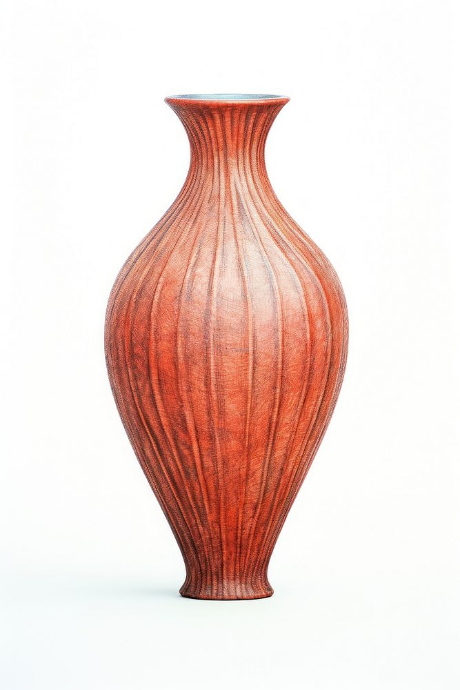 Vase pottery red white background. AI generated Image by rawpixel.