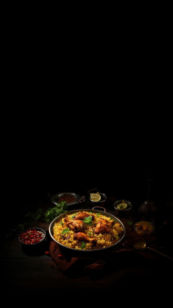 Chicken briyani food meal dish. AI generated Image by rawpixel.