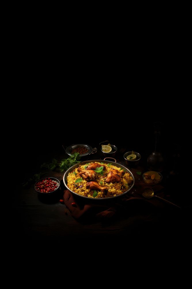 Chicken briyani food meal ingredient. AI generated Image by rawpixel.