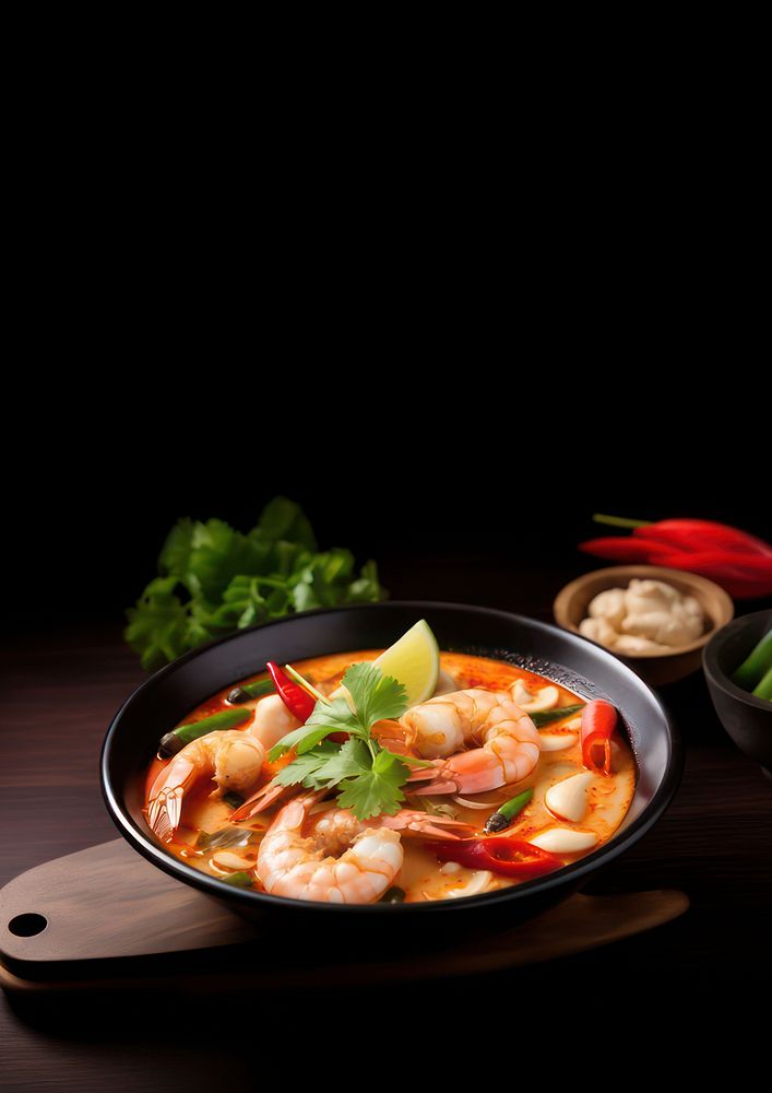 Tom yum kung food meal meat. AI generated Image by rawpixel.