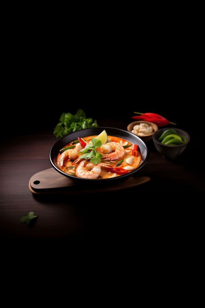 Tom yum kung food meal meat. AI generated Image by rawpixel.
