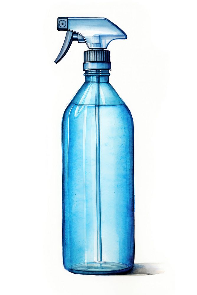 Blue Ethyl Alcohol bottle blue white background. AI generated Image by rawpixel.