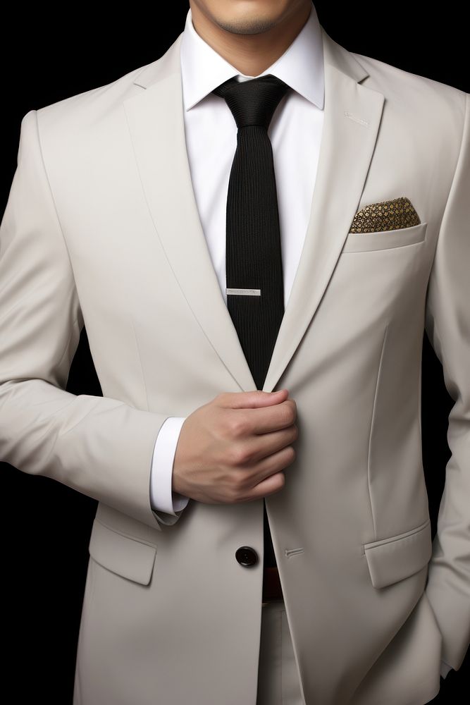 White suit tuxedo blazer tie. AI generated Image by rawpixel.