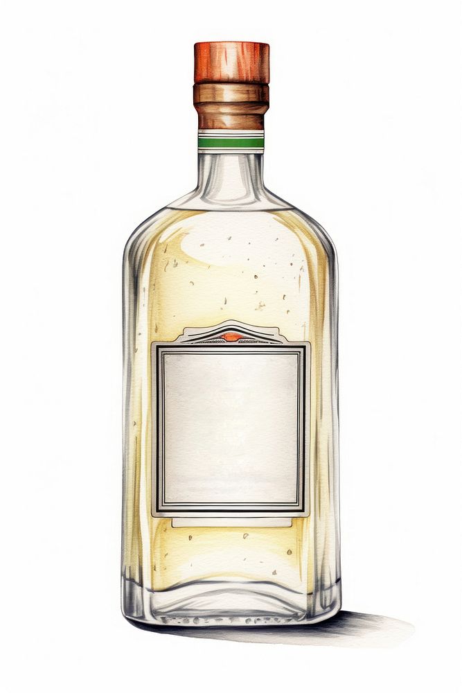 Bottle tequila label drink. 