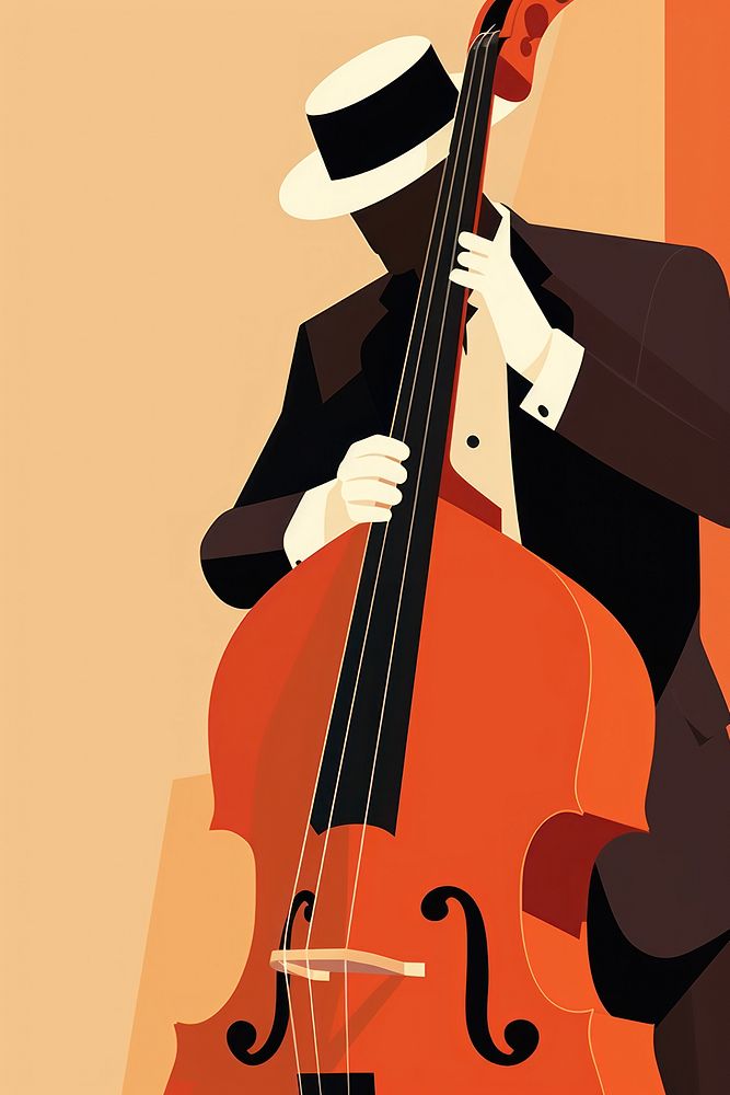 Double bass player cello performance creativity. AI generated Image by rawpixel.