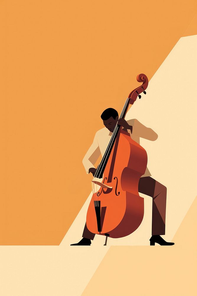 Double bass player cello performance creativity. AI generated Image by rawpixel.