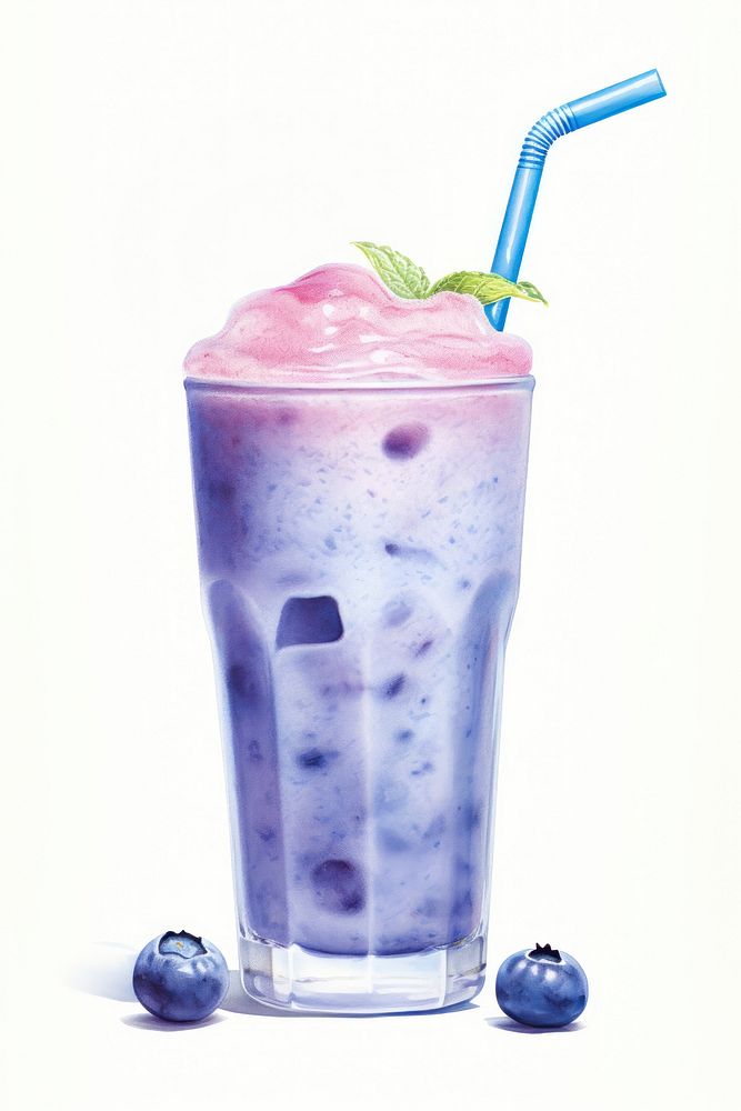 Blueberry blueberry milkshake smoothie. AI generated Image by rawpixel.