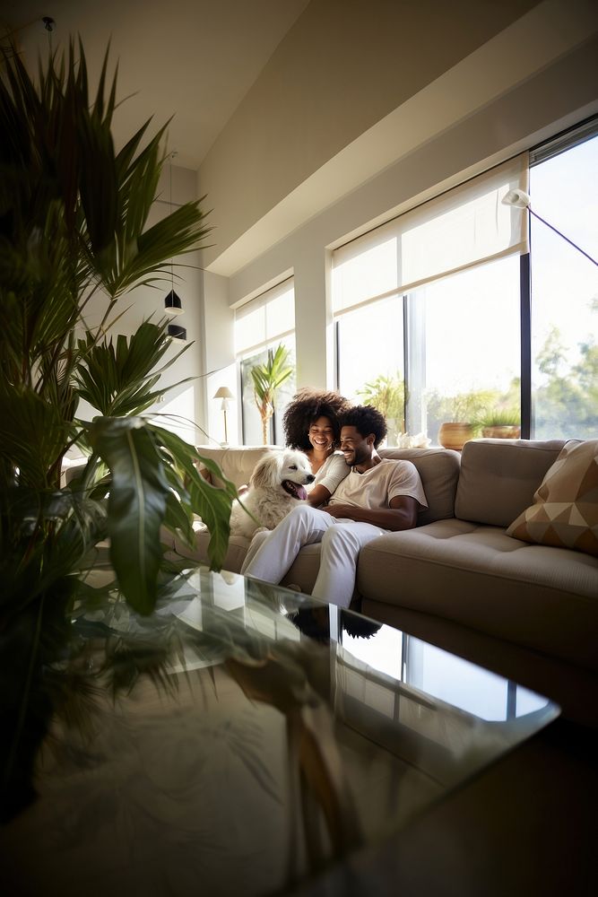 Happy black family room architecture furniture. AI generated Image by rawpixel.