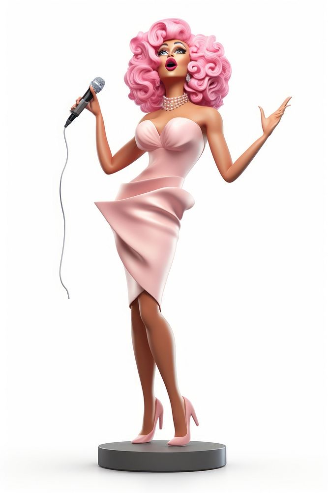 Drag queen portrait cartoon adult. 