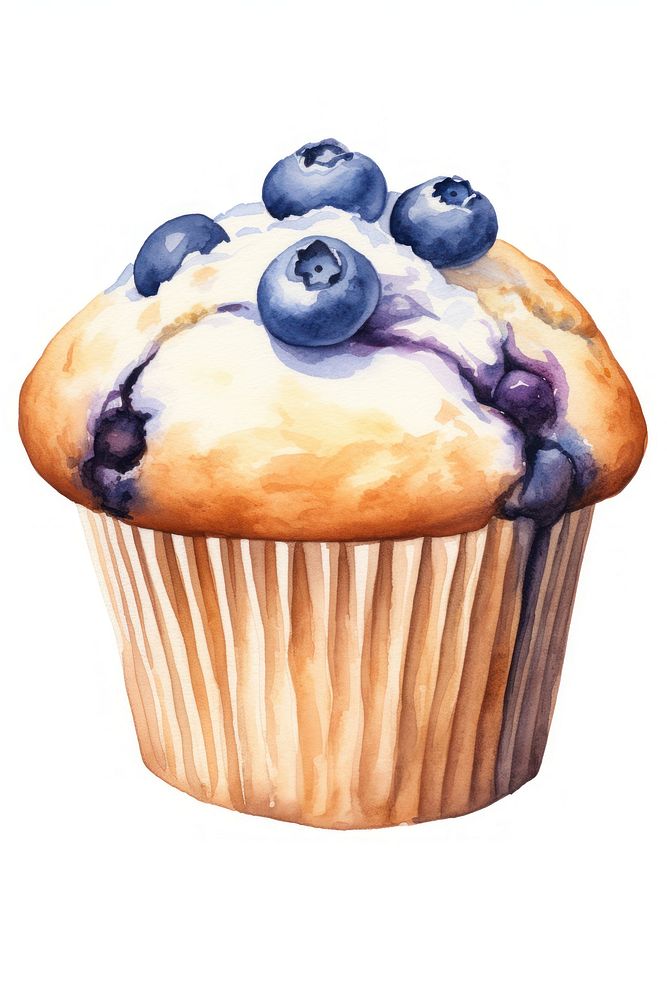 Blueberry muffin dessert cupcake fruit. AI generated Image by rawpixel.
