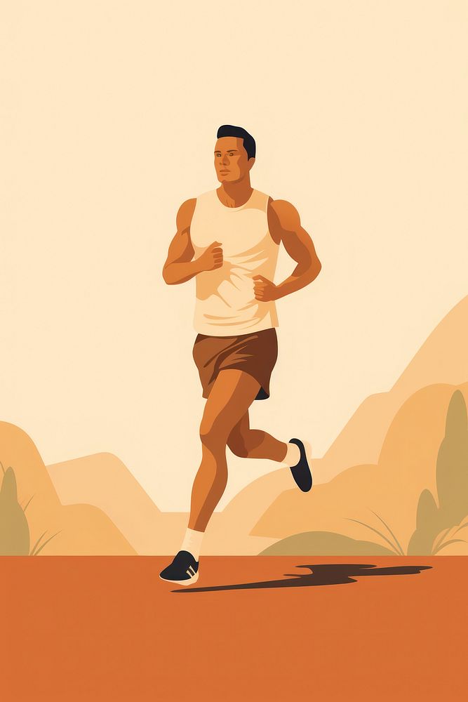 A man jogging footwear running shorts. AI generated Image by rawpixel.