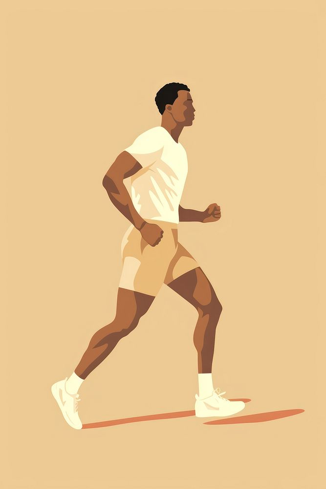 A man jogging footwear running shorts. AI generated Image by rawpixel.