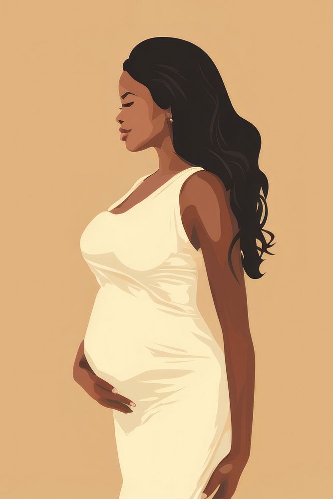 Pregnant black woman fashion dress adult. 