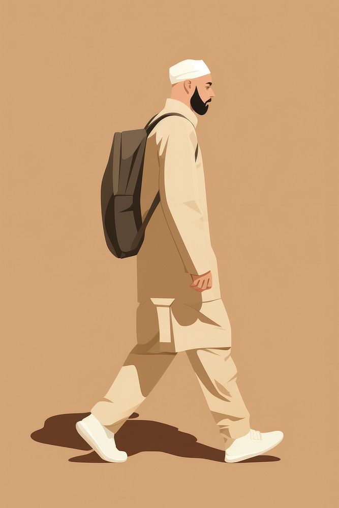 Muslim footwear walking adult. AI generated Image by rawpixel.