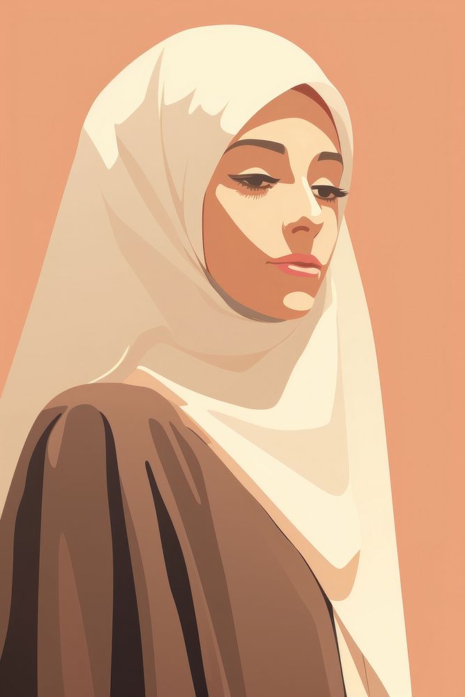 Muslim portrait drawing sketch. AI generated Image by rawpixel.
