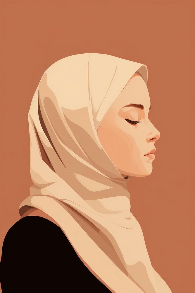 Muslim portrait hijab adult. AI generated Image by rawpixel.