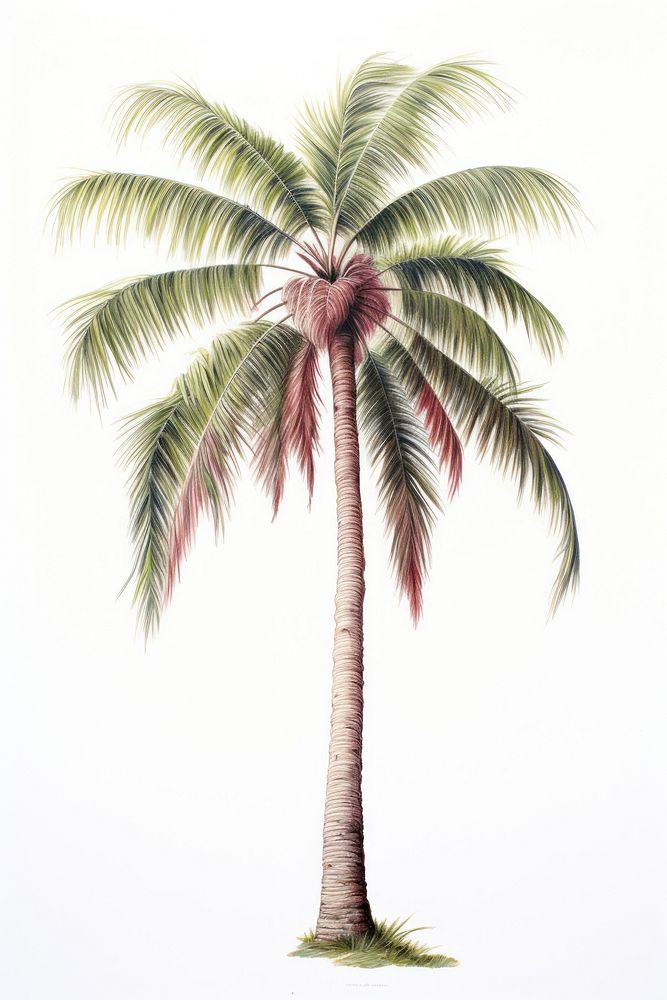 Palm tree drawing plant arecaceae. AI generated Image by rawpixel.