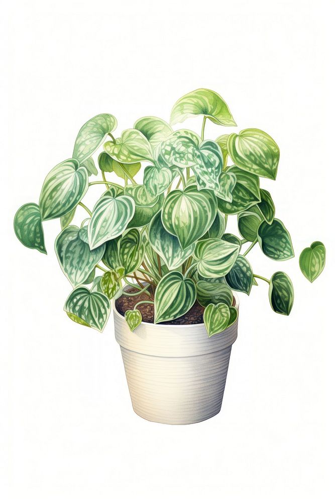 Peperomia House Plants plant leaf white background. AI generated Image by rawpixel.